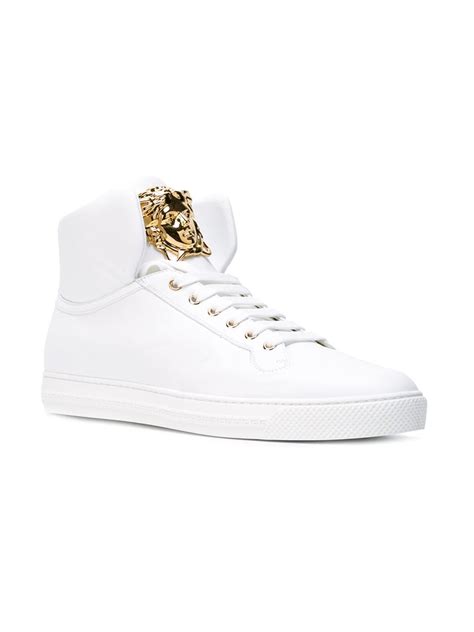 versace white high tops|Versace high top sneakers white.